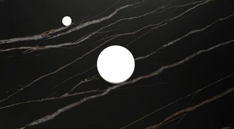 Noosa 600mm Satin White Wall Hung Vanity with Empire Black Top 10TH — detail 2