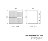 Noosa 600mm Satin White Wall Hung Vanity with Amani Grey Top NTH — detail 4