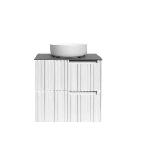 Noosa 600mm Satin White Wall Hung Vanity with Amani Grey Top NTH — detail 5