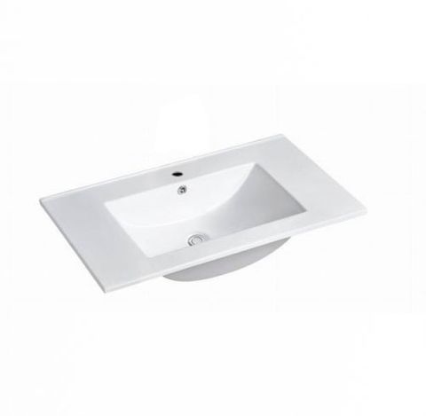 Noosa 750mm Satin White Wall Hung Vanity with Ceramic Top — detail 2