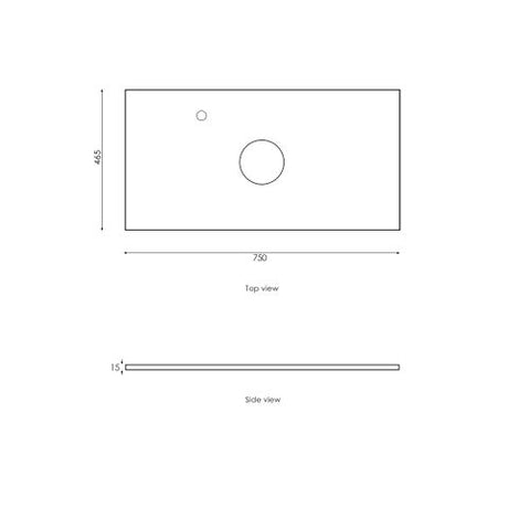 Noosa 750mm Satin White Wall Hung Vanity with Empire Black Top 10TH — detail 3