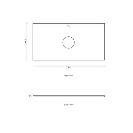 Noosa 750mm Satin White Wall Hung Vanity with Empire Black Top 12TH — detail 3