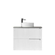 Noosa 750mm Satin White Wall Hung Vanity with Amani Grey Top 10TH