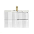 Noosa 900mm Satin White Wall Hung Vanity with Ceramic Top