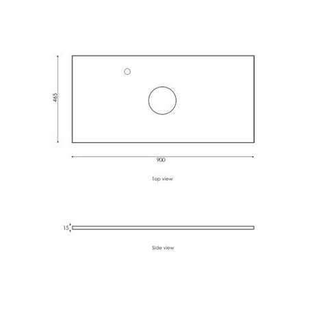 Noosa 900mm Satin White Wall Hung Vanity with Empire Black Top 10TH — detail 3