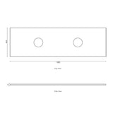 Byron 1500mm Black Oak Wall Hung Vanity with Amani Grey Top NTH — detail 2