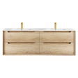 Byron 1500mm Natural Oak Wall Hung Vanity with Ceramic Top