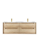 Byron 1500mm Natural Oak Wall Hung Vanity with Mont Blanc 60mm Top 12TH — detail 2