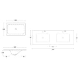 Byron 1500mm Natural Oak Wall Hung Vanity with Mont Blanc 60mm Top 12TH — detail 4
