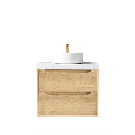 Byron 600mm Natural Oak Wall Hung Vanity with Mont Blanc 60mm Top 12TH — detail 2