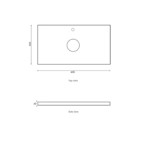 Byron 600mm Natural Oak Wall Hung Vanity with Mont Blanc 60mm Top 12TH — detail 4