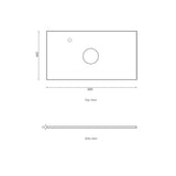 Byron 600mm Natural Oak Wall Hung Vanity with Mont Blanc Top 10TH — detail 3