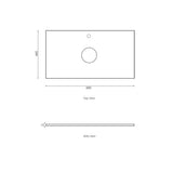 Byron 600mm Natural Oak Wall Hung Vanity with Mont Blanc Top 12TH — detail 4