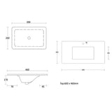 Byron 600mm Natural Oak Wall Hung Vanity with Mont Blanc Top 12TH — detail 6