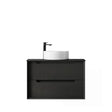 Byron 750mm Black Oak Wall Hung Vanity with Empire Black Top 10TH