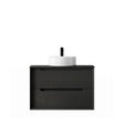 Byron 750mm Black Oak Wall Hung Vanity with Empire Black Top 12TH