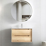 Byron 750mm Natural Oak Wall Hung Vanity with Mont Blanc 60mm Top 12TH — detail 4