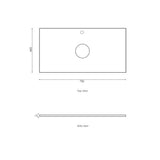 Byron 750mm Natural Oak Wall Hung Vanity with Empire Black Top 12TH — detail 2