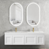 Hampton Mark II 1500mm Satin White Wall Hung Vanity with Mont Blanc Top 12TH — detail 3