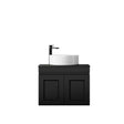Hampton Mark II 600mm Satin Black Wall Hung Vanity with Empire Black Top 10TH
