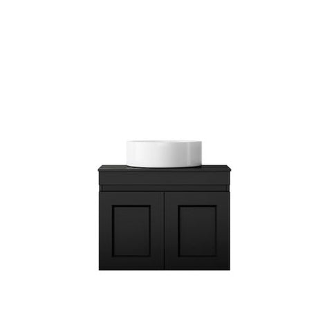Hampton Mark II 600mm Satin Black Wall Hung Vanity with Empire Black Top NTH
