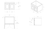 Hampton Mark II 600mm Satin Black Wall Hung Vanity with Amani Grey Top 10TH — detail 2