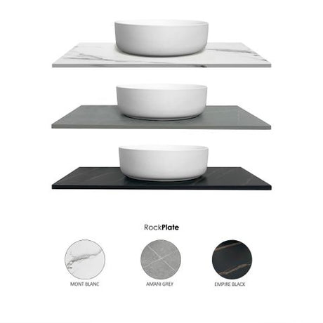 Hampton Mark II 600mm Satin White Wall Hung Vanity with Mont Blanc Top 12TH — detail 6