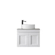 Hampton Mark II 600mm Satin White Wall Hung Vanity with Amani Grey Top 10TH