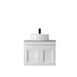 Hampton Mark II 600mm Satin White Wall Hung Vanity with Amani Grey Top 12TH