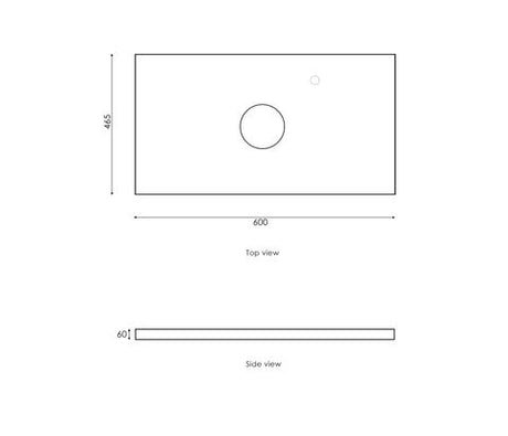 Noosa 600mm Satin White Wall Hung Vanity with Mont Blanc 60mm Top 2TH — detail 4