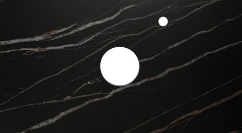 Noosa 600mm Satin White Wall Hung Vanity with Empire Black Top 2TH — detail 2