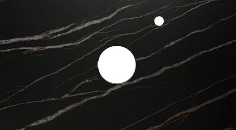 Noosa 600mm Satin White Wall Hung Vanity with Empire Black Top 2TH — detail 2