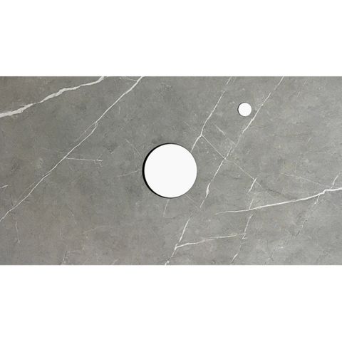 Noosa 600mm Satin White Wall Hung Vanity with Amani Grey Top 2TH