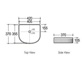 Archie 415x365x100 Gloss White Fluted Basin — detail 3