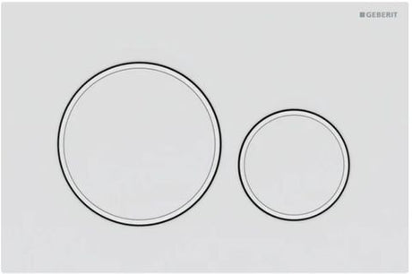 Sigma20 Dual Flush Button Round Matte White With White Trim