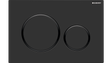 Sigma20 Dual Flush Button Round Matte Black With Gloss Black Trim