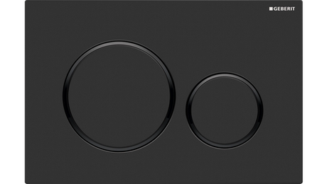 Sigma20 Dual Flush Button Round Matte Black With Gloss Black Trim