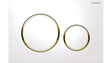 Sigma20 Dual Flush Button Round White With Gold Trim