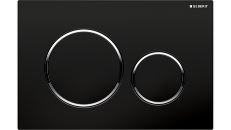Sigma20 Dual Flush Button Round Black With Chrome Trim