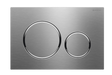 Sigma20 Dual Flush Button Round Brushed S/S Plate with Chrome Trim
