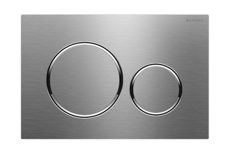 Sigma20 Dual Flush Button Round Brushed S/S Plate with Chrome Trim