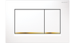 Sigma30 Dual Flush Button Square White With Gold Trim
