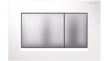 Sigma30 Dual Flush Button Square White Matt Chrome