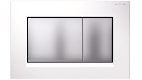 Sigma30 Dual Flush Button Square White Matt Chrome