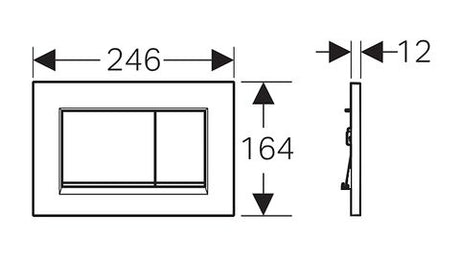 Sigma30 Dual Flush Button Square White Matt Chrome — detail 2
