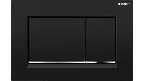 Sigma30 Dual Flush Button Square Black With Chrome Trim