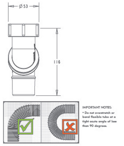 Plastec Flexidinger Cap & Lining Kit 40mm For Bathtub — detail 3