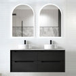 Byron 1200mm Black Oak Wall Hung Cabinet Only Double Bowl