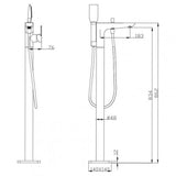 Evio Chrome Floor Standing Mixer — detail 2