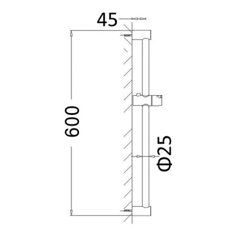 Pavia Black Shower Rail with Round Handheld Shower Piece — detail 7